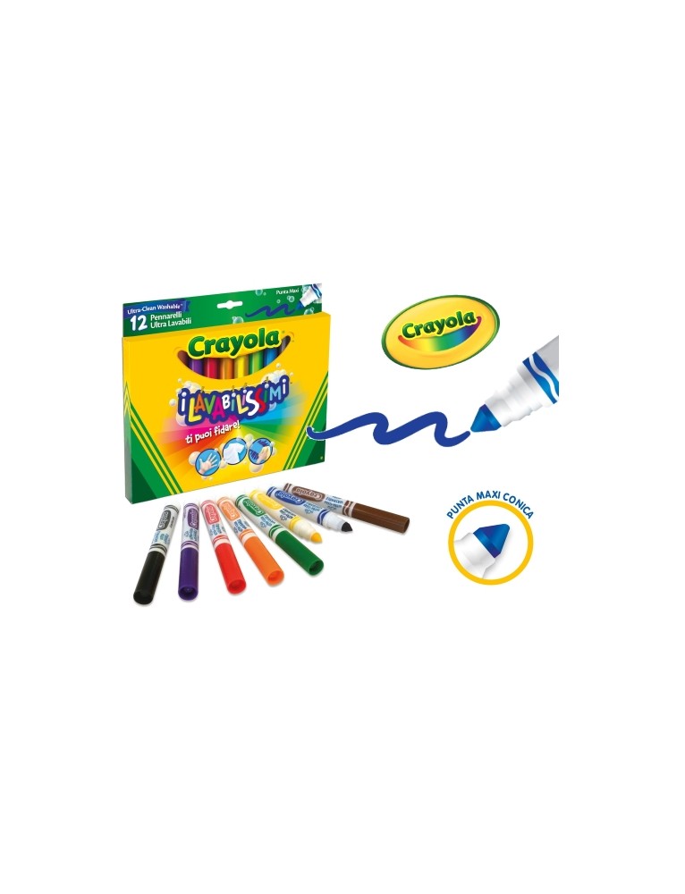 Crayola 12 color fibra lavabilissimi punta max