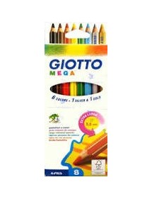 Pastelli Giotto Mega - assortiti - conf. 8